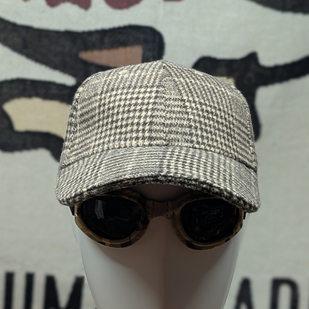 Plaid Houndstooth Fabric Hat (OS)
